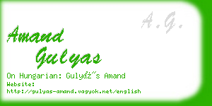 amand gulyas business card